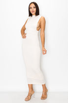 Women's Sculted Elegance Double Layer Midi Dress – front view