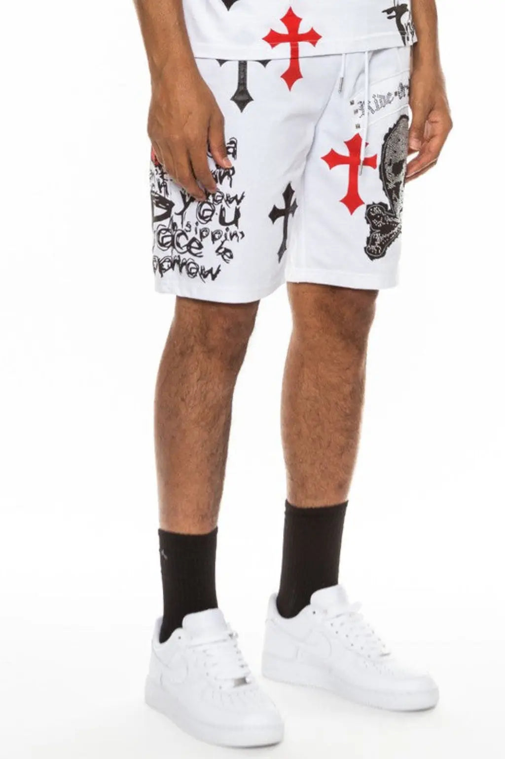 Skull sweat shorts close detail - Epicplacess