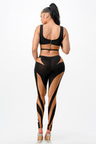 Women's Mesh Panel Bra Top & Leggings Set - photo 3