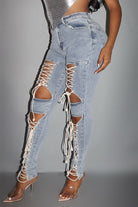 Women's Distressed Ripped Light Wash Skinny Jeans - photo 3