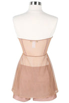 Women's nude lace corset top and shorts set - photo 3