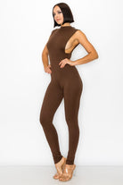 Women's Midnight Temptation Open Side Cutout Skinny Jumpsuit – full-length view