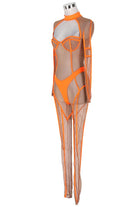 Women's Sheer Mesh Contrast Trim Halter Jumpsuit - photo 2