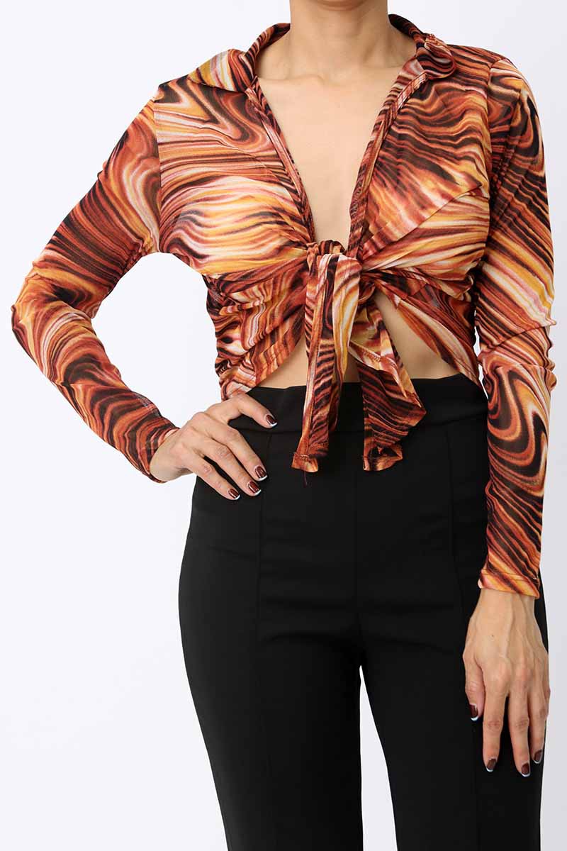 Long sleeve tunic top front view