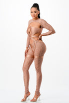 Women's Sheer Mesh Embellished Halter Jumpsuit - photo 3