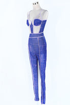 Women's Sheer Mesh Contrast Trim Bustier Jumpsuit - photo 5