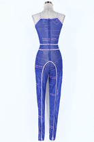 Women's Sheer Mesh Contrast Trim Bustier Jumpsuit - photo 4