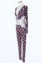Women's Printed Mesh Long Sleeve Jumpsuit - photo 2