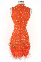 Women's Rhinestone Feather Fringe Mini Dress - photo 3
