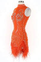 Women's Rhinestone Feather Fringe Mini Dress - photo 2