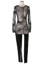Women's Sequin Long Sleeve Fitted Jumpsuit