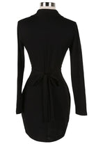 Women's Long Sleeve Cutout Waist Button Front Mini Dress - photo 3
