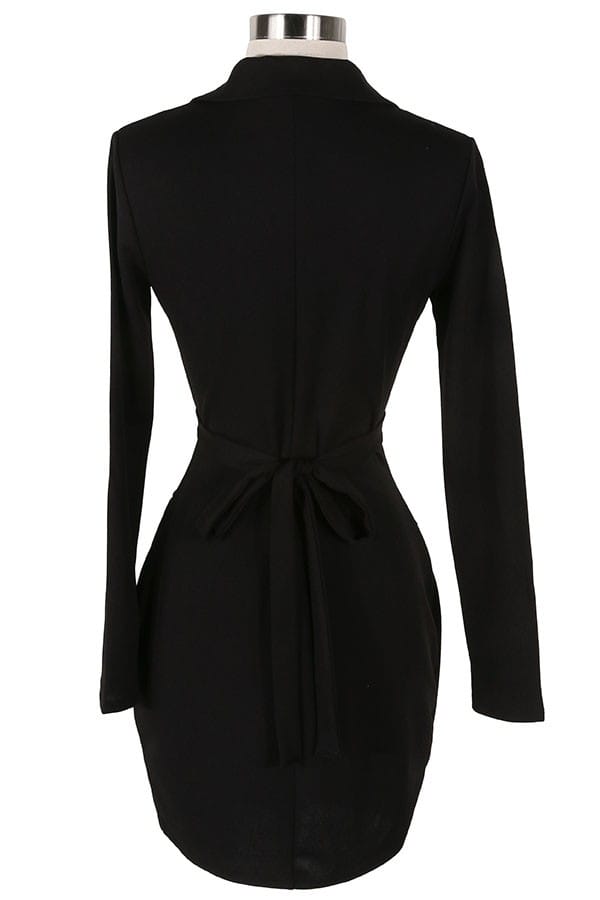 Women's Long Sleeve Cutout Waist Button Front Mini Dress - photo 3