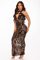 Women's Lace Halter Bodycon Maxi Dress - photo 2