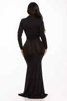 Women's Long Sleeve Cutout Wrap Crop Top & Maxi Skirt Set - photo 3