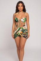 Women's Printed Halter Cutout Mini Dress - photo 2