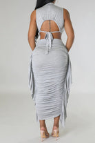 Sleeveless top and skirt set back view