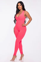 Women's Midnight Essential Heavy Ribbed Bodycon Jumpsuit – back view