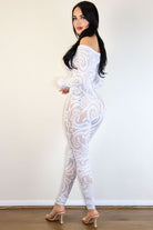 Women's Lace Off-Shoulder Long Sleeve Jumpsuit - photo 2