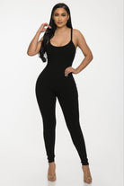 Women's Midnight Essential Ribbed Bodycon Jumpsuit – full-length view