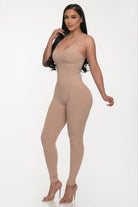 Women's Midnight Essential Ribbed Bodycon Jumpsuit – side view