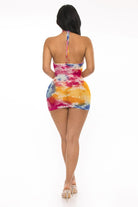 Women's Tropical Kaleidoscope Lace Mini Cover-Up Dress – detail view