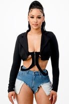Women's Tie Front Cropped Blazer