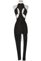 Women's Halter Tie-Back Cutout Jumpsuit