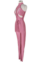 Women's Halter Tie-Back Cutout Jumpsuit - photo 2