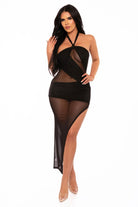 Women's Siren Allure Mesh Halter Bodycon Dress – side view