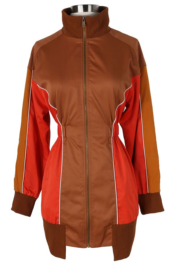 Women's Color-Block Hooded Zip-Front Mini Dress - photo 2