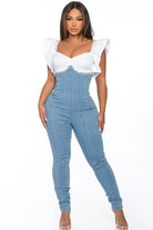 Women's Suspender High-Waist Denim Jumpsuit