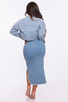 Women's One-Shoulder Draped Sleeve Denim Top - photo 3