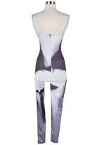 Women's Metallic Print Strapless Fitted Jumpsuit - photo 3