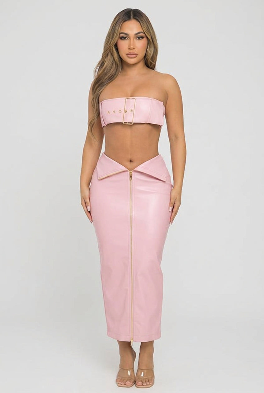 Women's Strapless Crop Top & Maxi Skirt Set - photo 4