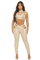 Women's Lace-Up Crop Top & Flare Pants Set - photo 2