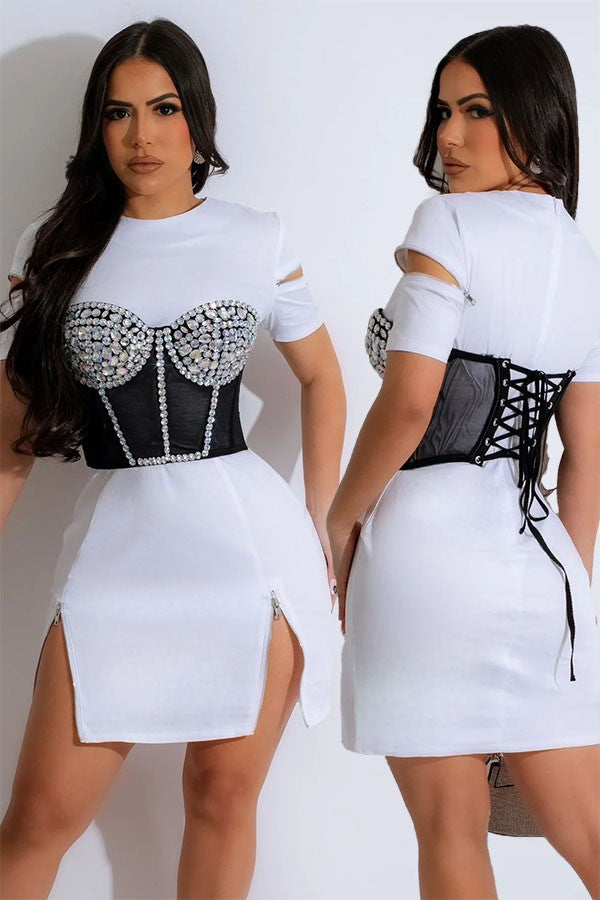 Women's T-Shirt & Lace-Up Corset Belt Set - photo 2
