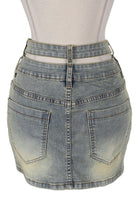Women's Distressed Denim Mini Skirt - photo 3
