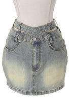 Women's Distressed Denim Mini Skirt