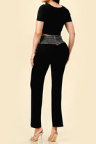Denim mix set back
