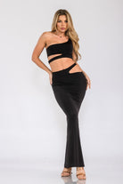 Women's Sculpted Allure Cutout Mermaid Skirt Set – back view