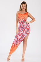 Women's Safari Siren Zebra Print Open Side Dress – front view