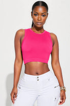 Women's Ribbed Seamless Crop Top – back view