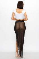 Women's Midnight Veil Mesh Twist Front Cover Up Skirt – side view