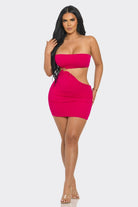 Women's Golden Temptation Tube Mini Dress with Gold Trim – front view