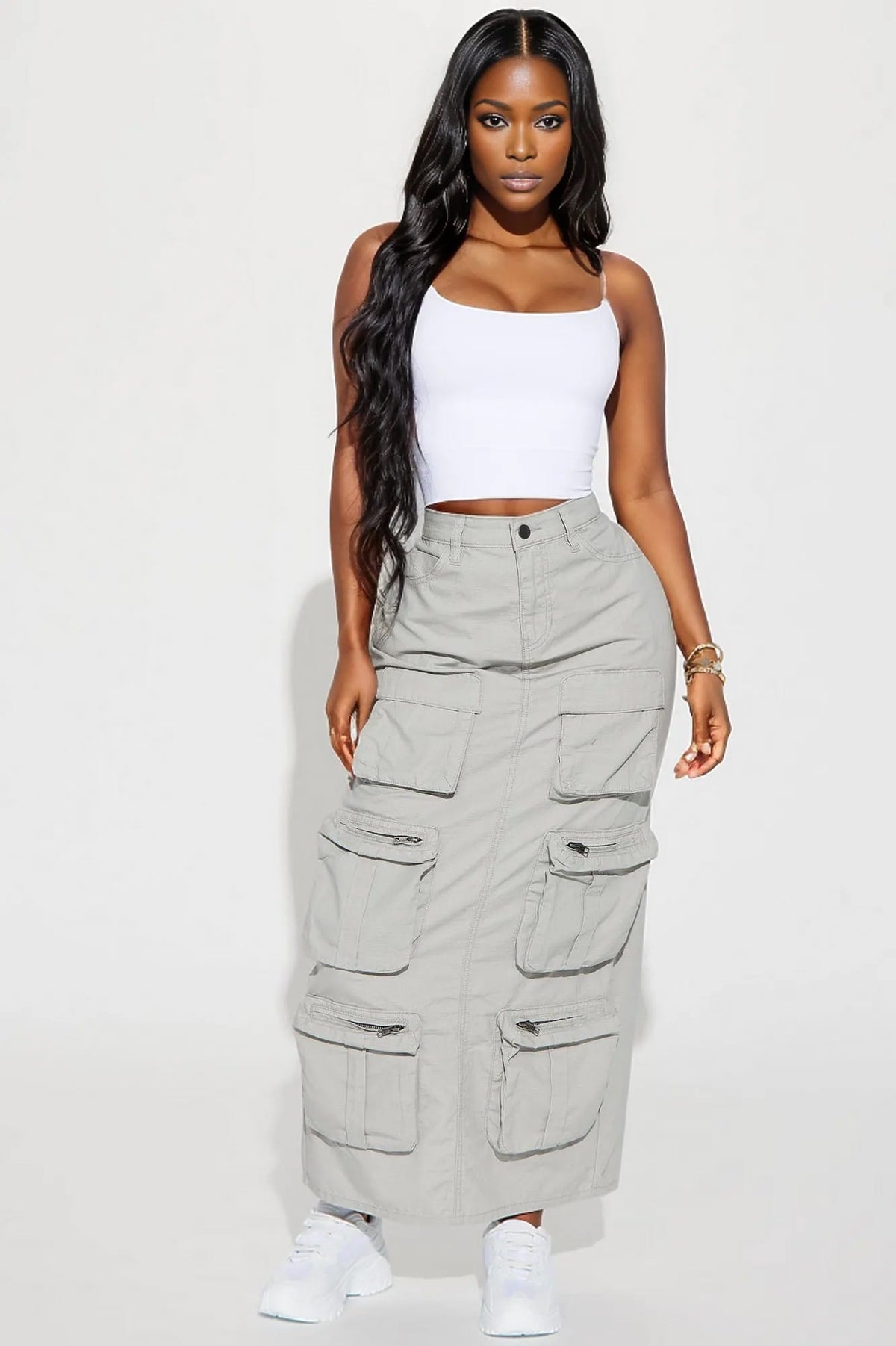 Women's Sleeveless Top with Clear Shoulder Straps – model view