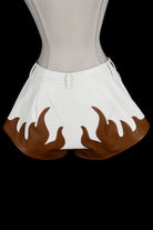 Women's white/brown flame print flared pants - photo 4