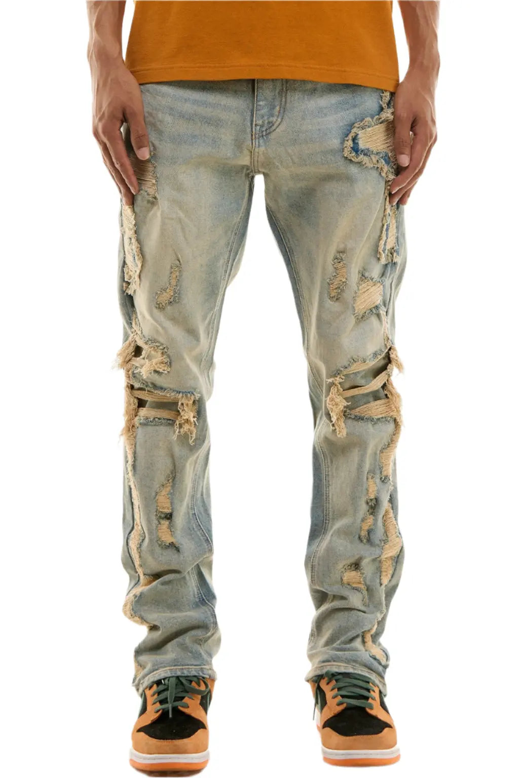 Men's X-Pattern distressed skinny jeans - Epicplacess