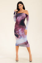 Women's Tube Long Sleeve Midi Dress – back view