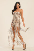 Women's Wild Romance Leopard Print Ruffle Mini Dress – detail view